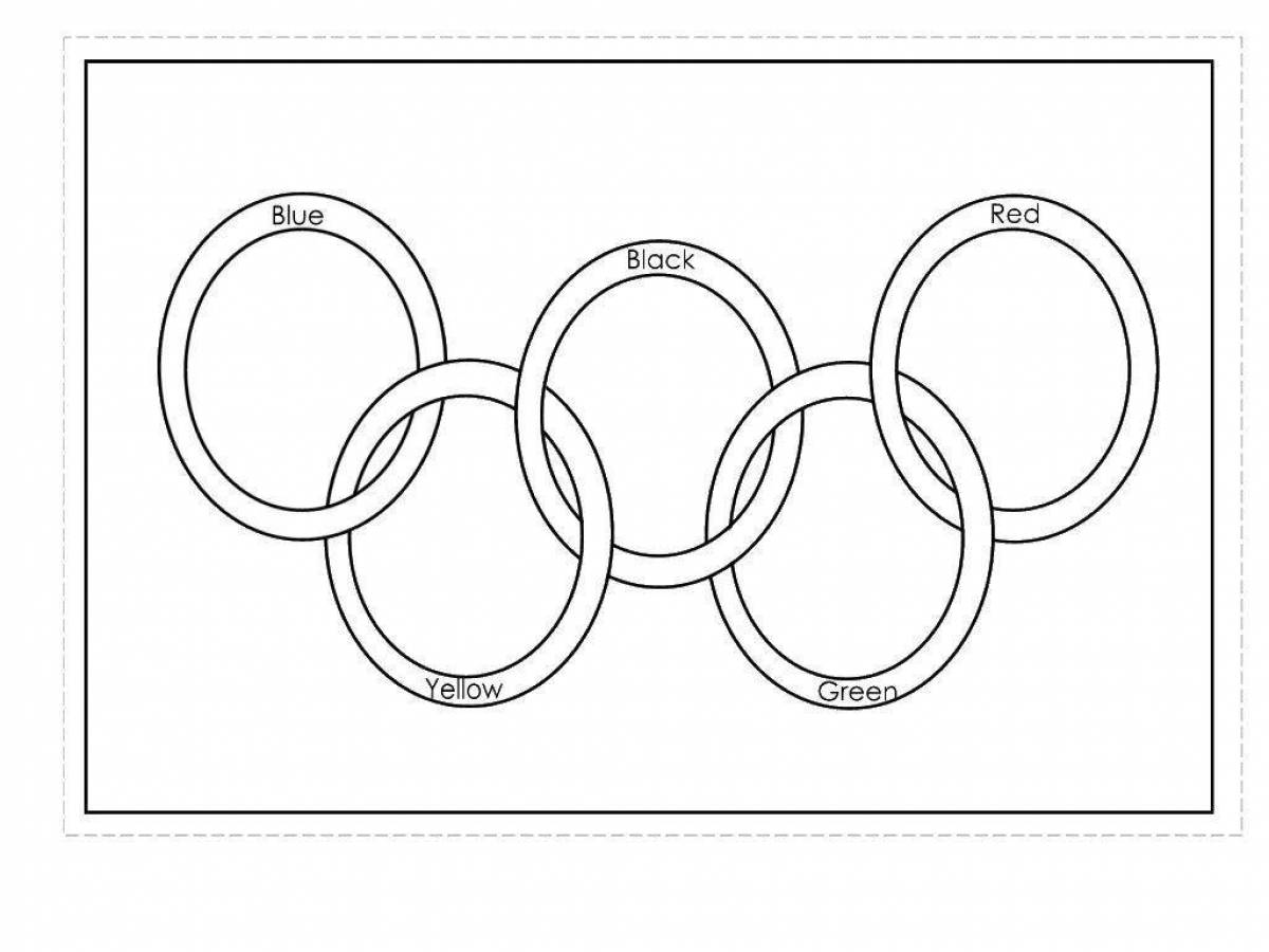 Coloring book shining Olympic flag