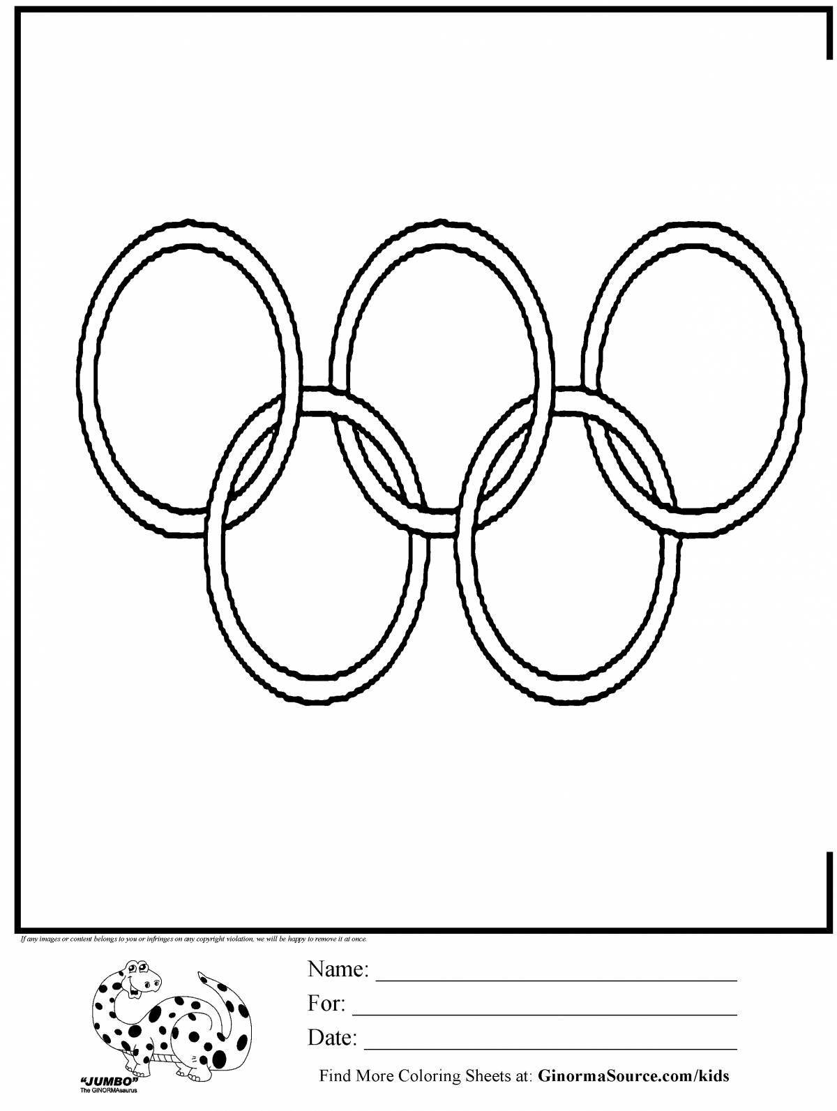 Rampant Olympic flag coloring page