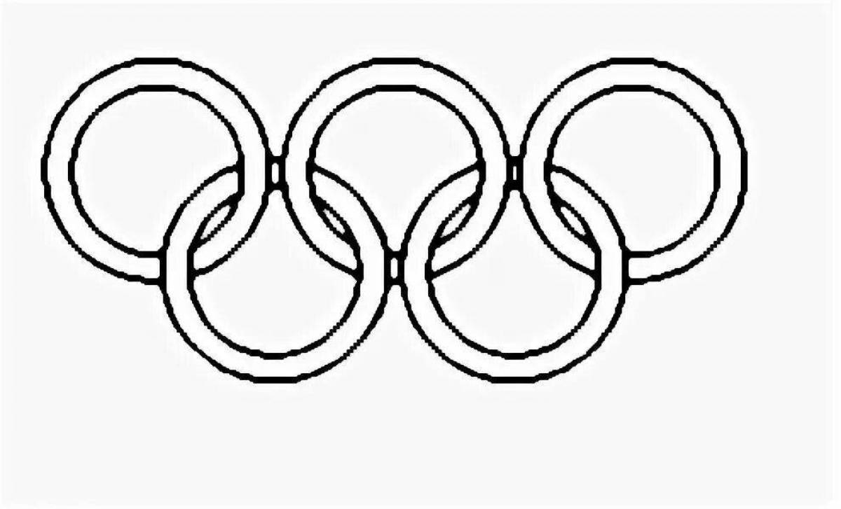 Coloring page jubilant olympic flag