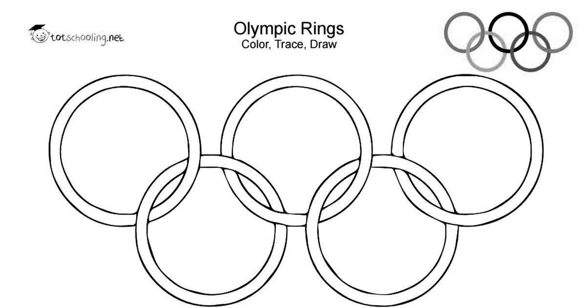 Attractive olympic flag coloring page