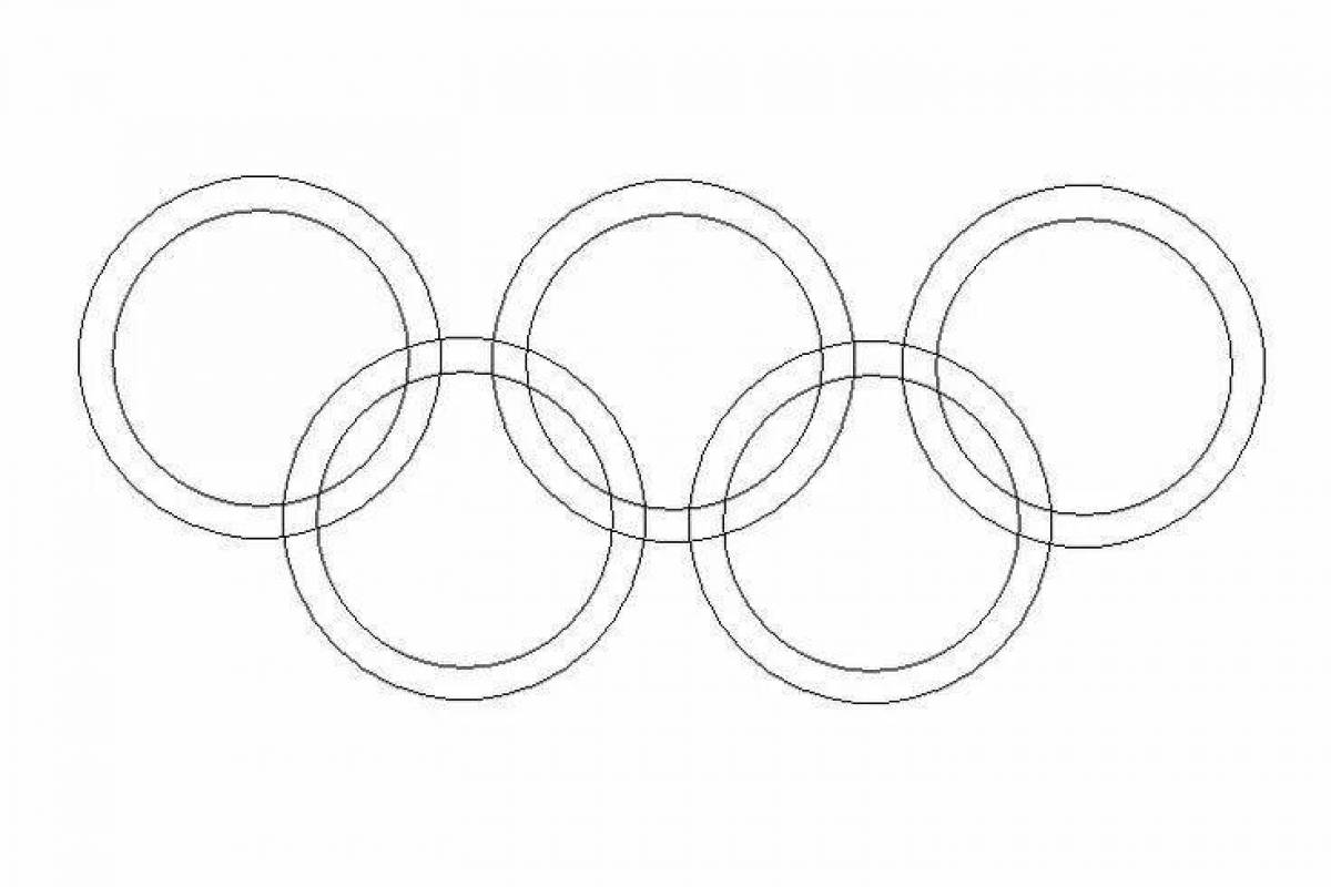 Раскраска блестящий олимпийский флаг