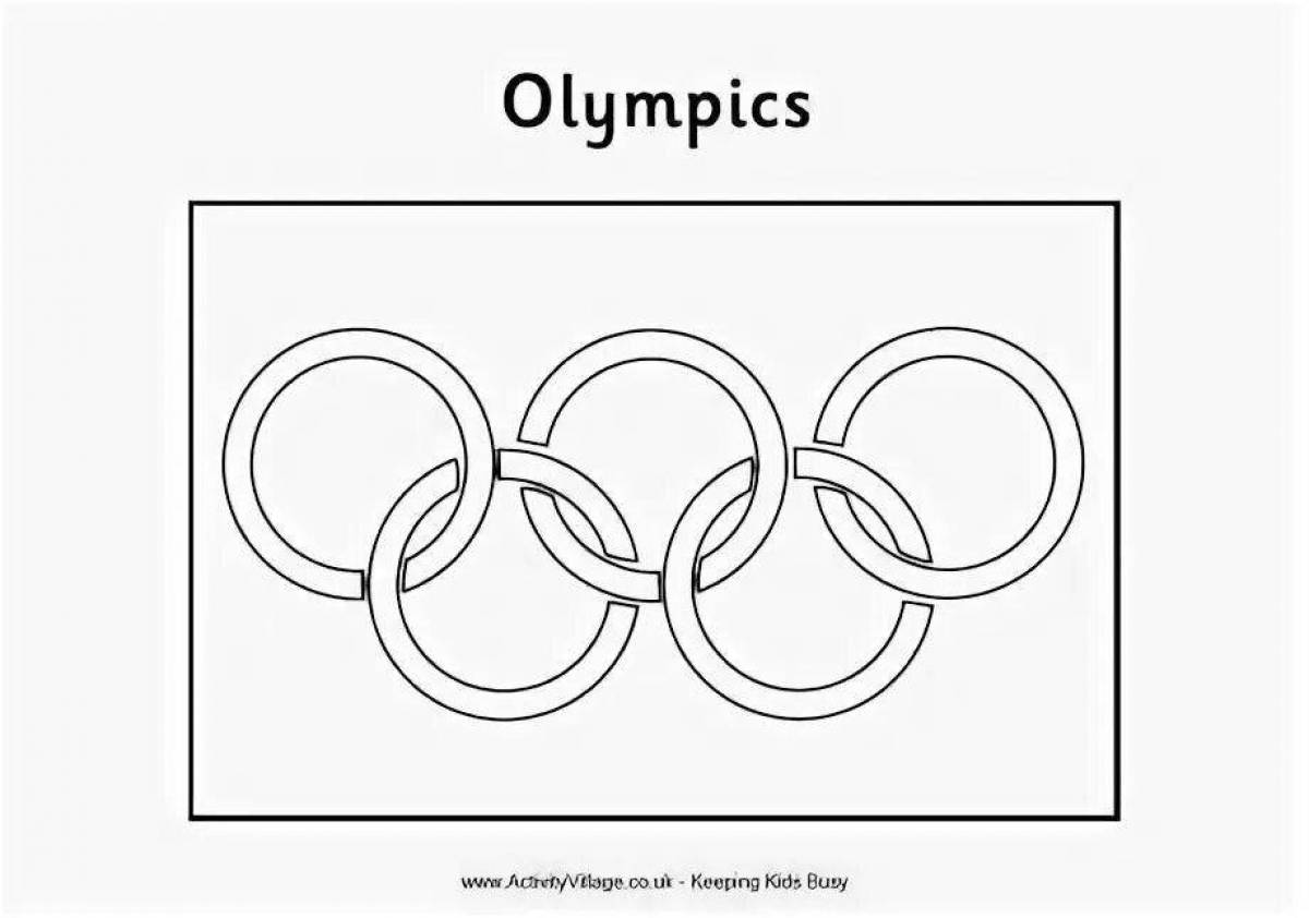 Coloring page twinkling olympic flag