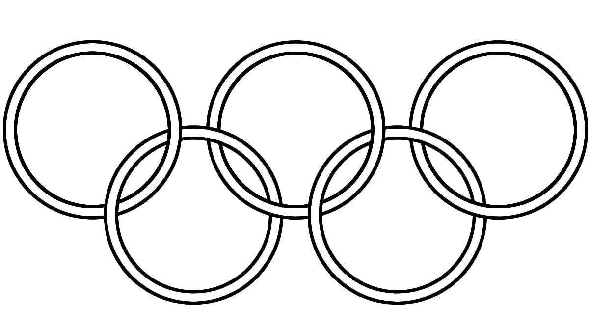 Colorful coloring page of the Olympic flag