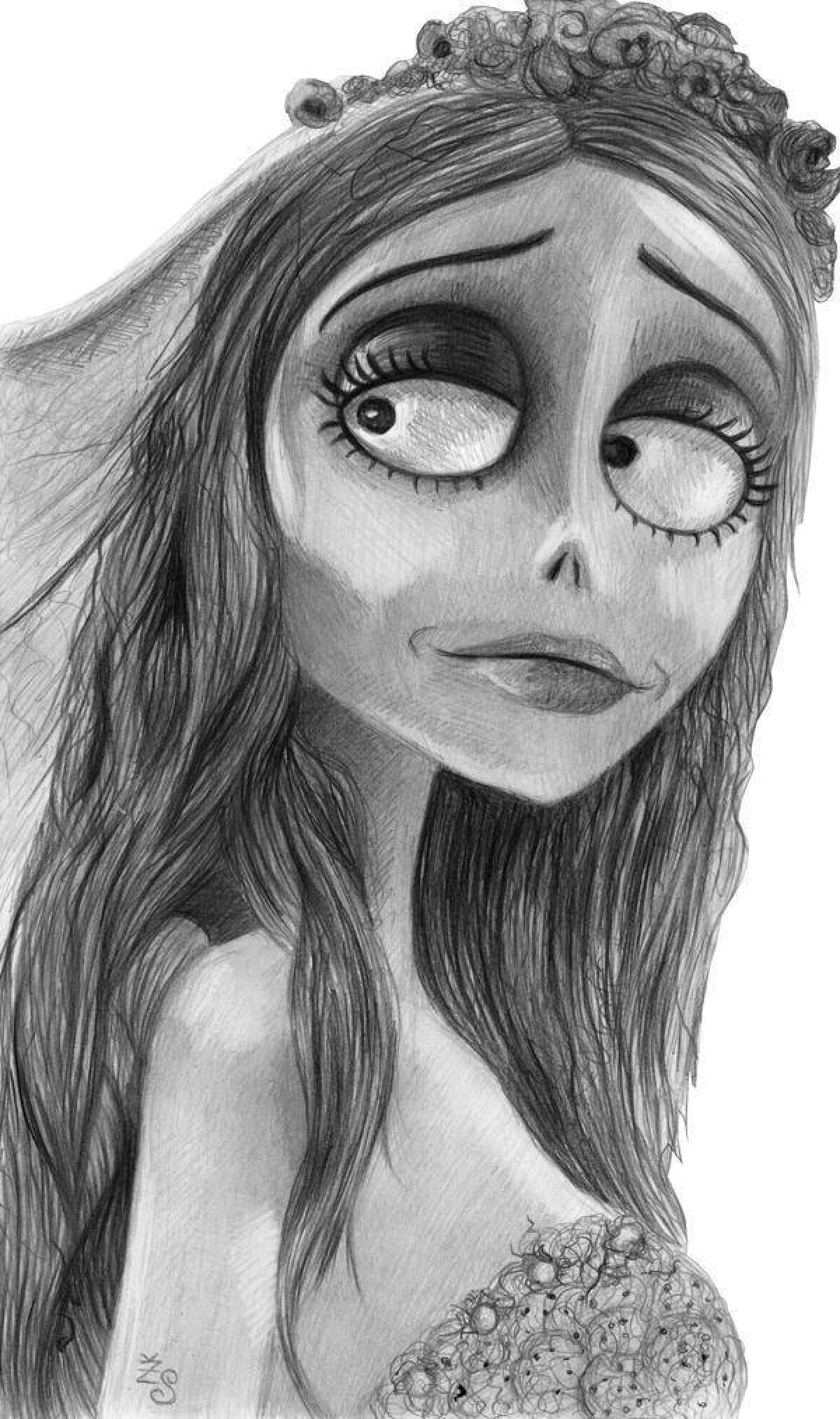Ghast coloring page corpse bride