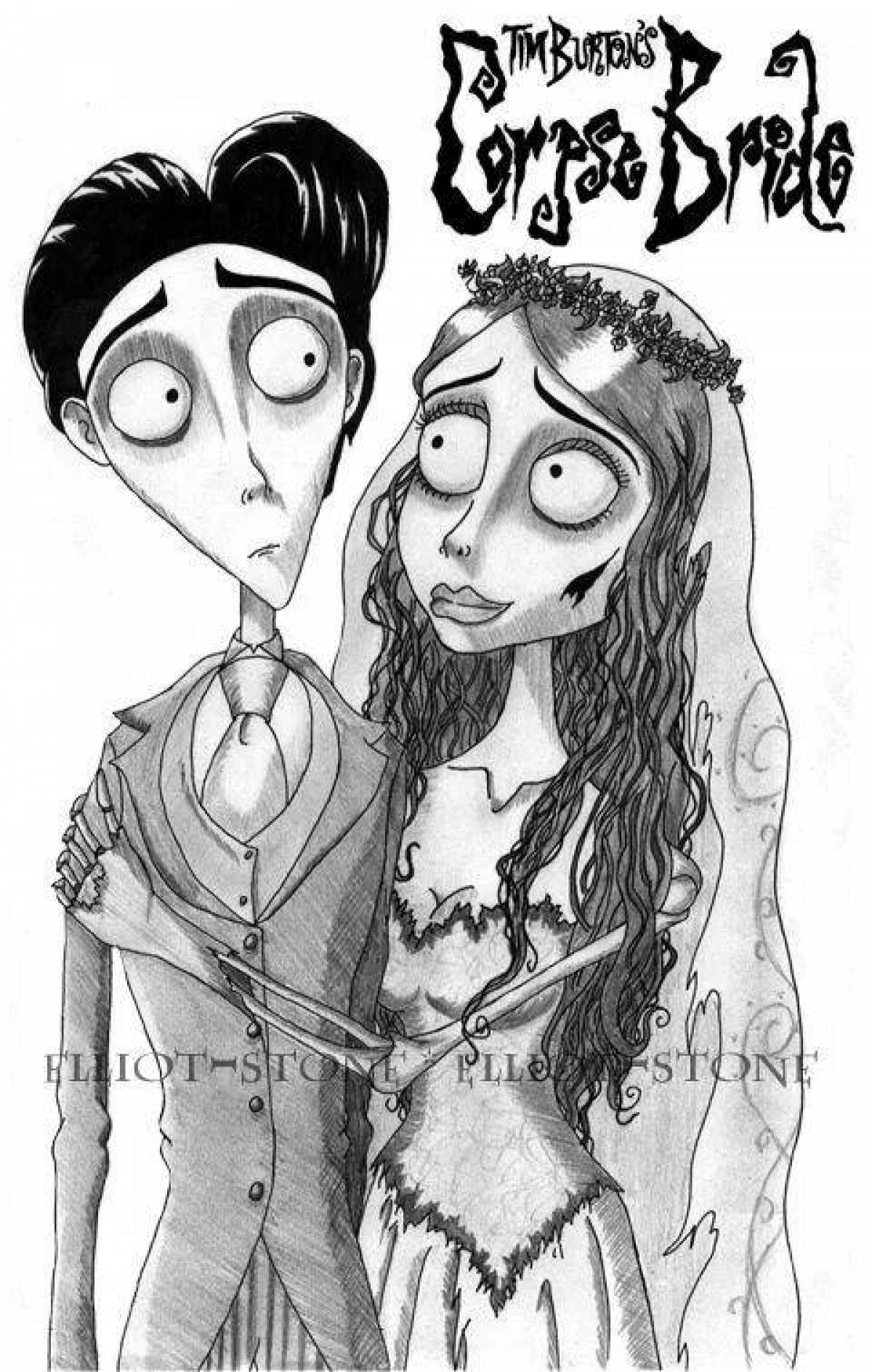 Grotesque painting corpse bride