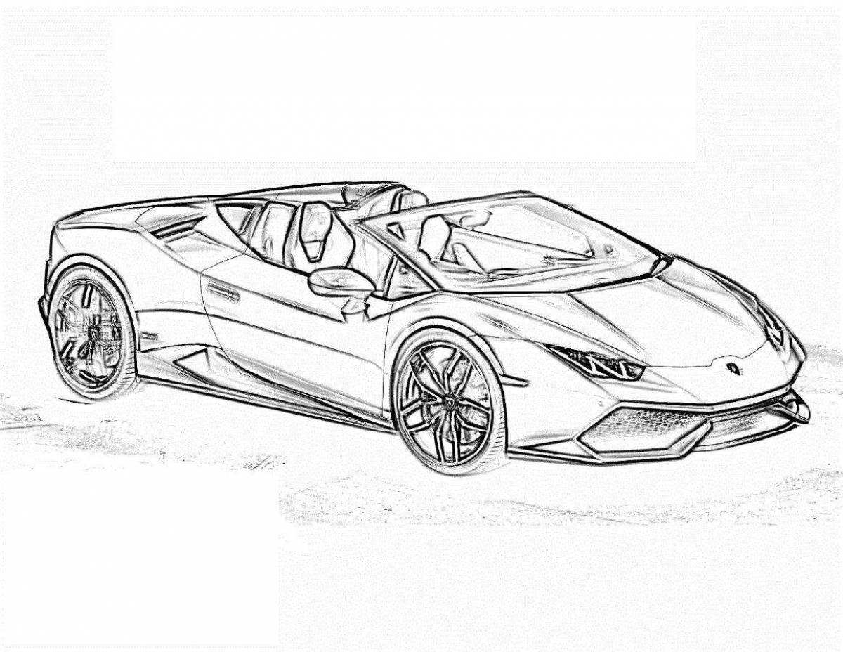 Colorful lamba huracan coloring page