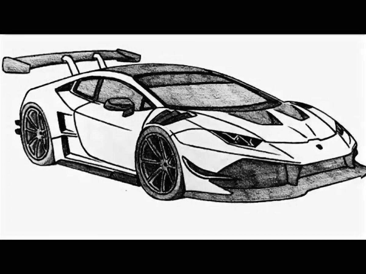 Coloring page joyful lamba huracan