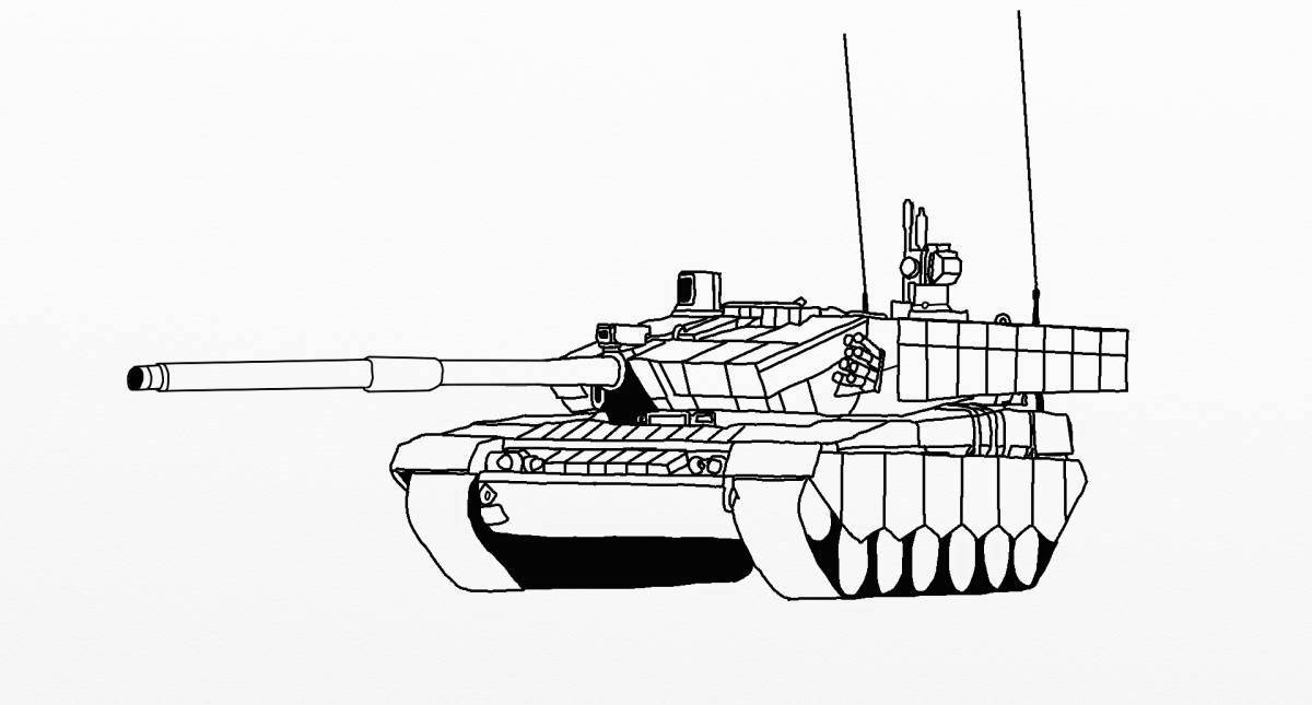 Playful t-90 coloring page