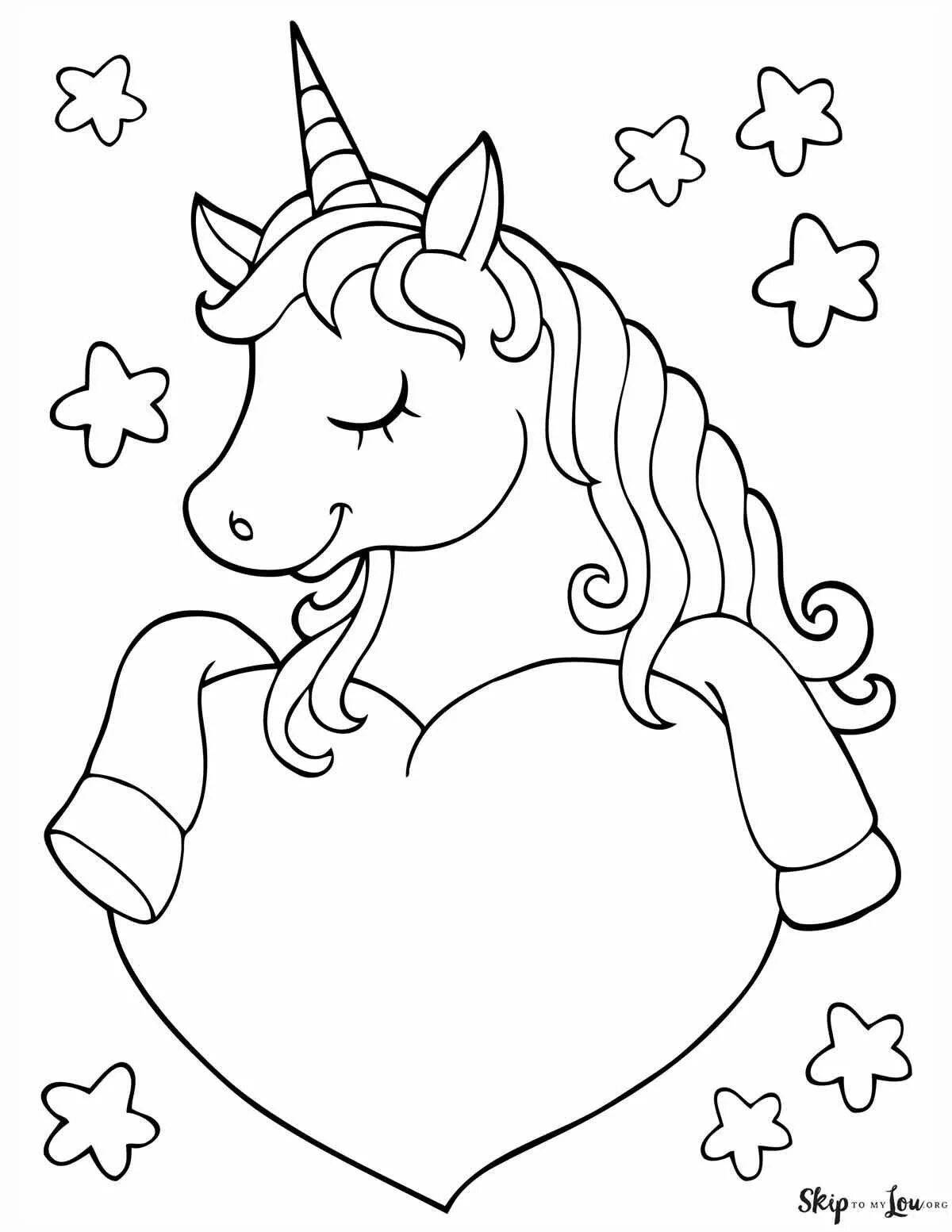 Exquisite phone unicorn coloring book