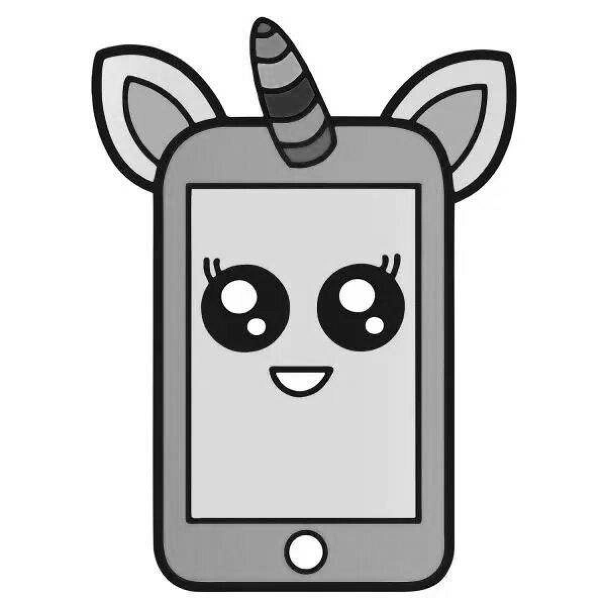 Mystical coloring phone unicorn