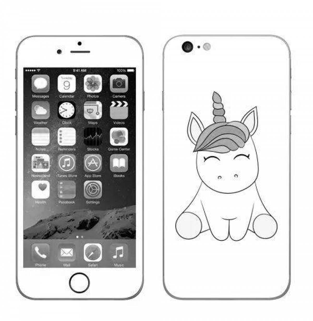 Hypnotic coloring phone unicorn