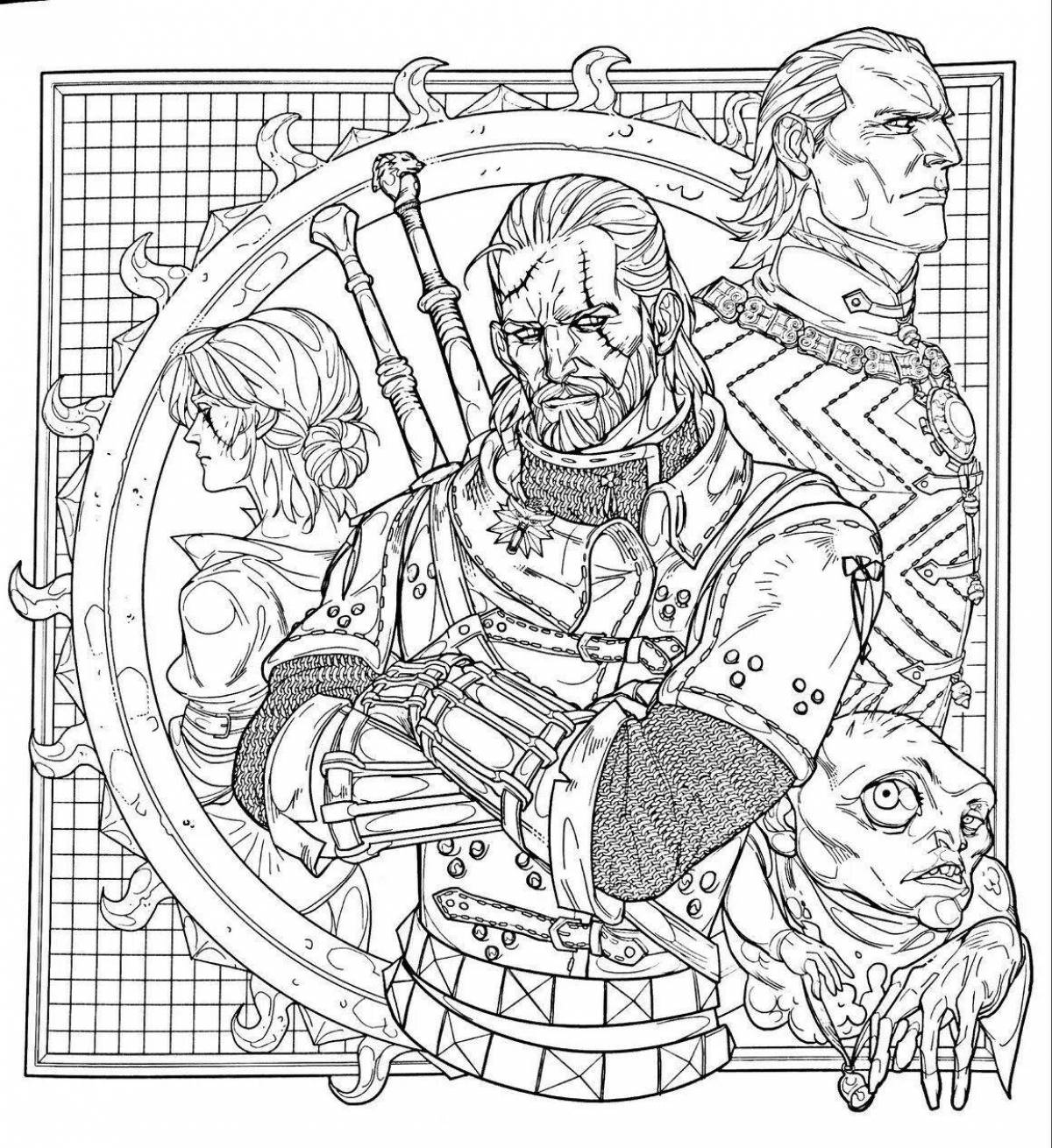 Charming witcher 3 coloring book