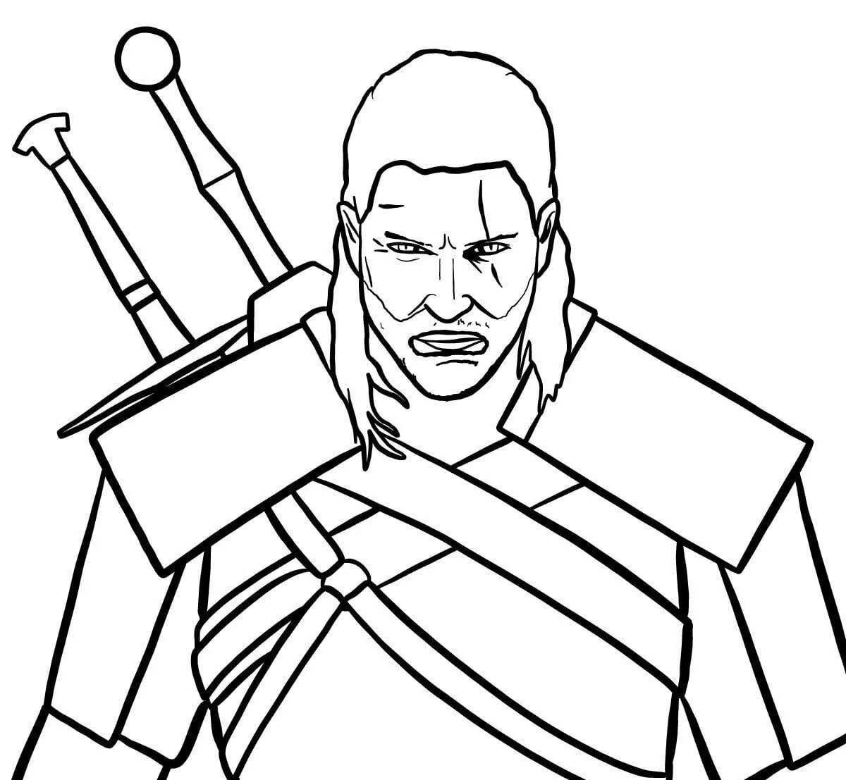 Greatly colored witcher 3 coloring page