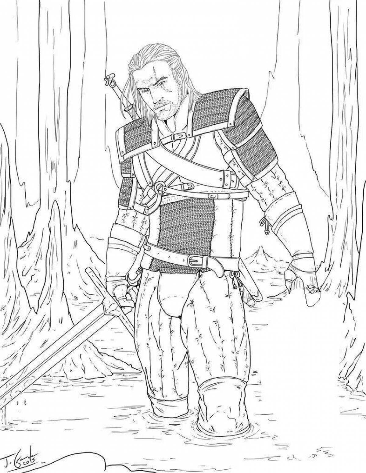 Colorful witcher 3 coloring book