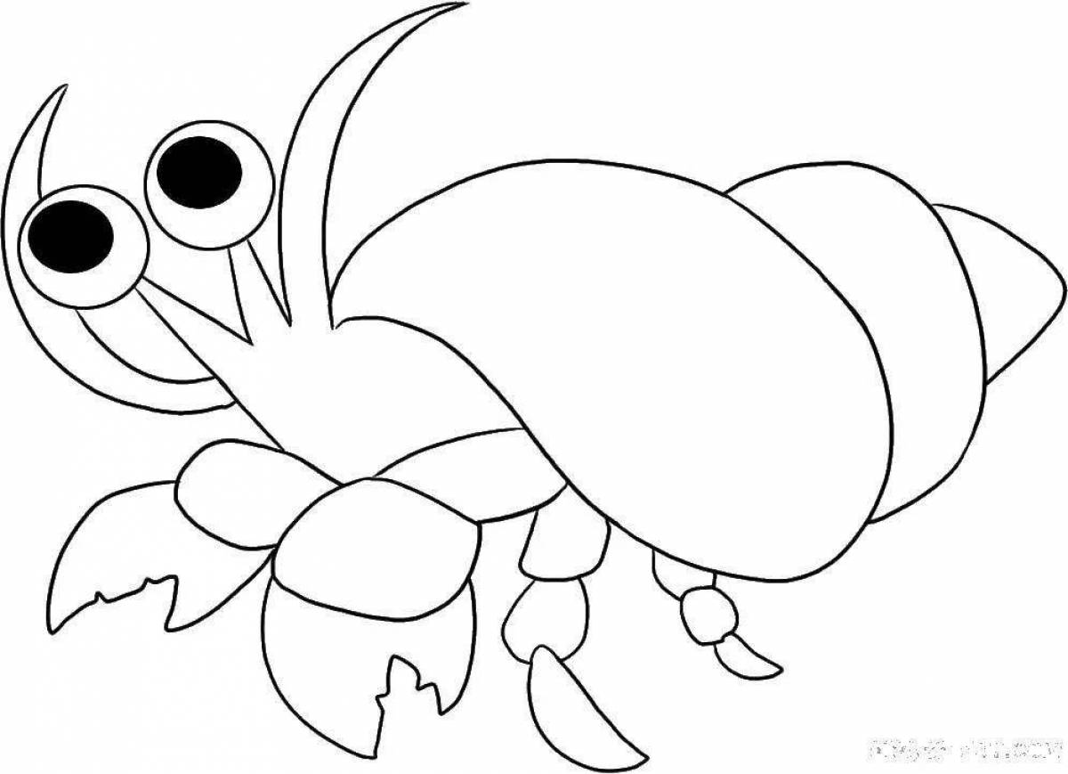 Animated hermit crab coloring page