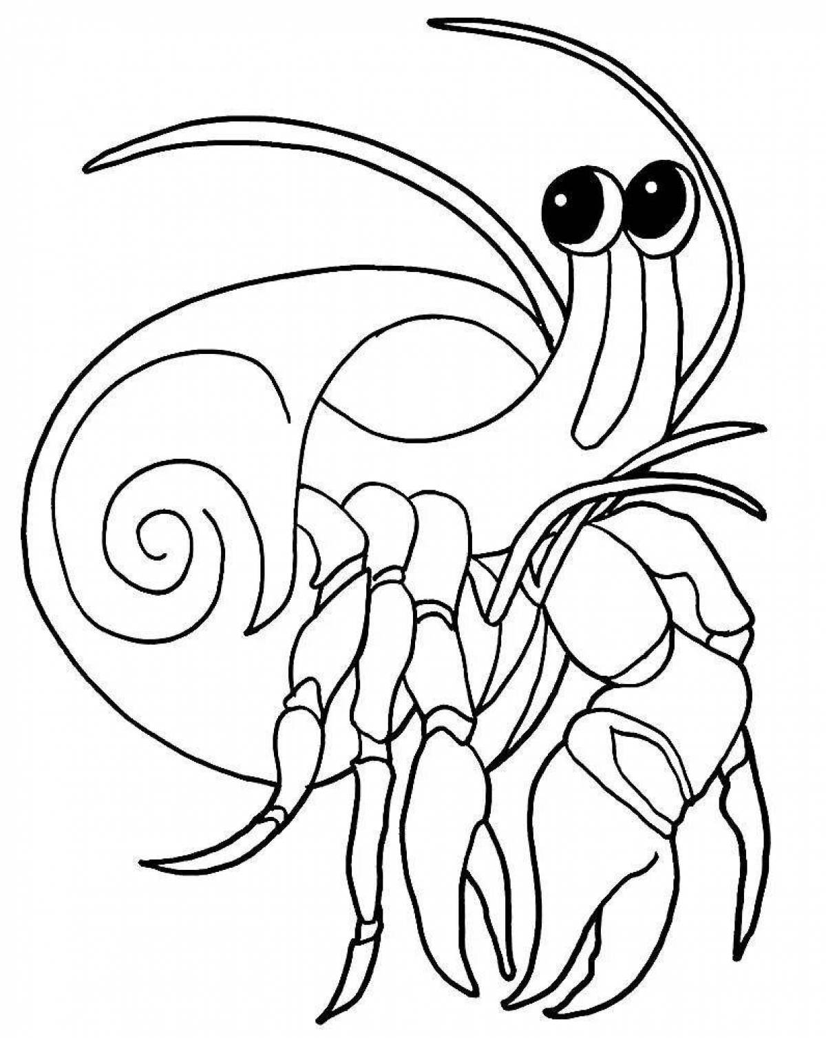 Coloring page holiday hermit crab