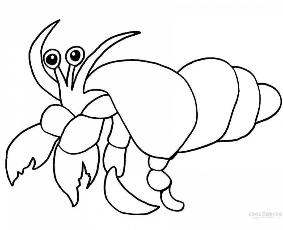 Majestic hermit crab coloring page
