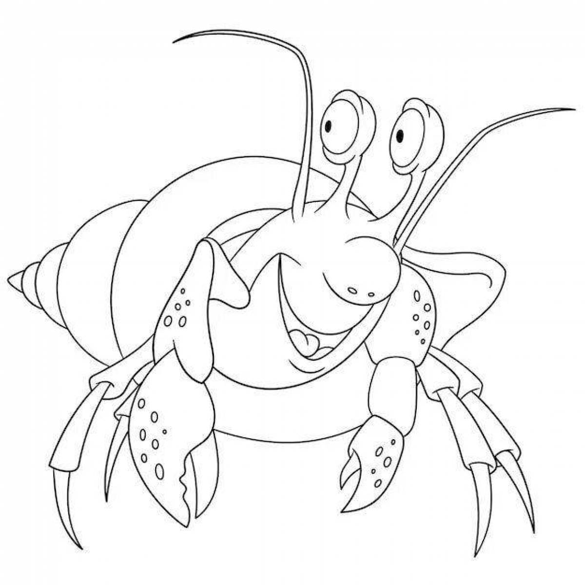 Impressive hermit crab coloring page