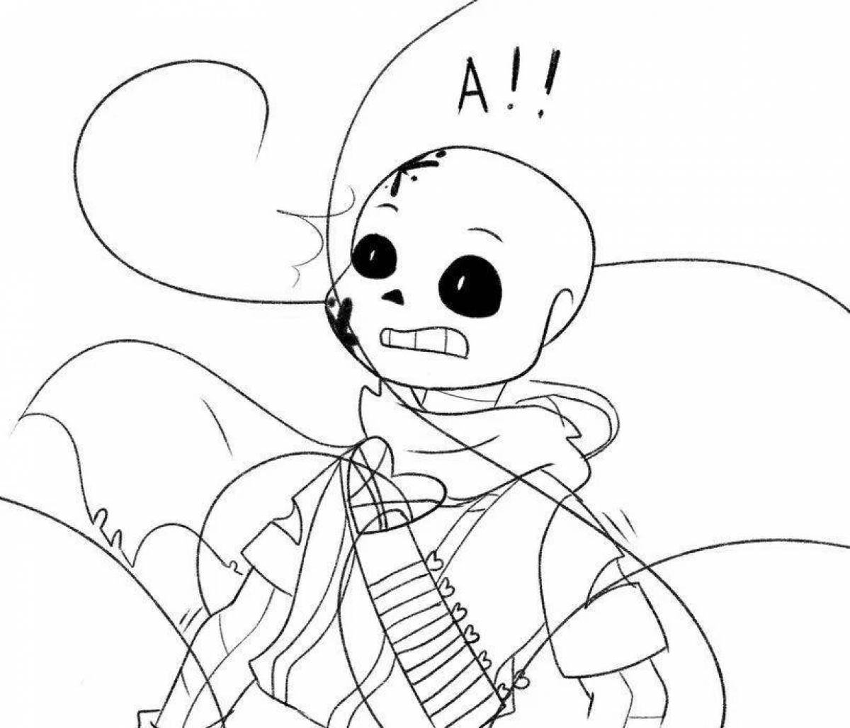 Colorful error sans coloring page