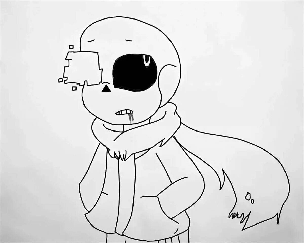 Bright error sans coloring page