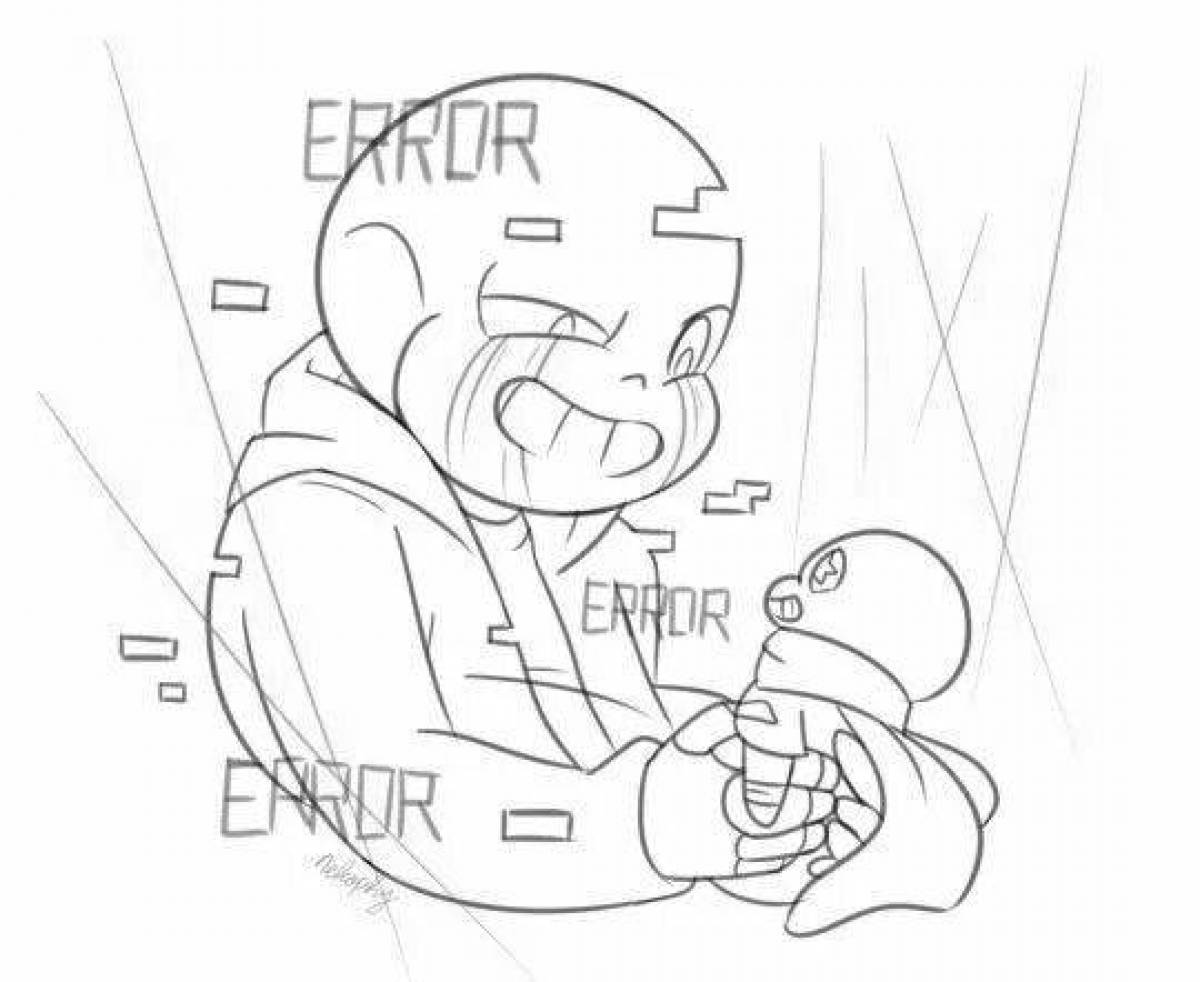 Glowing error sans coloring page