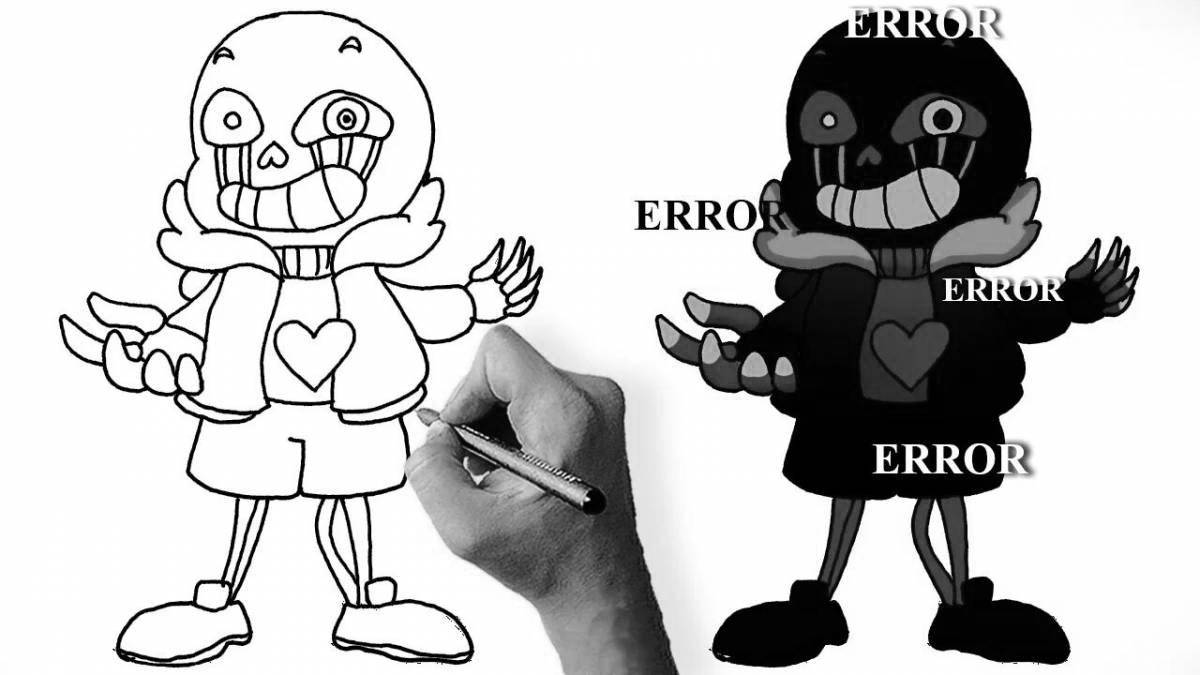 Spirited error sans coloring page