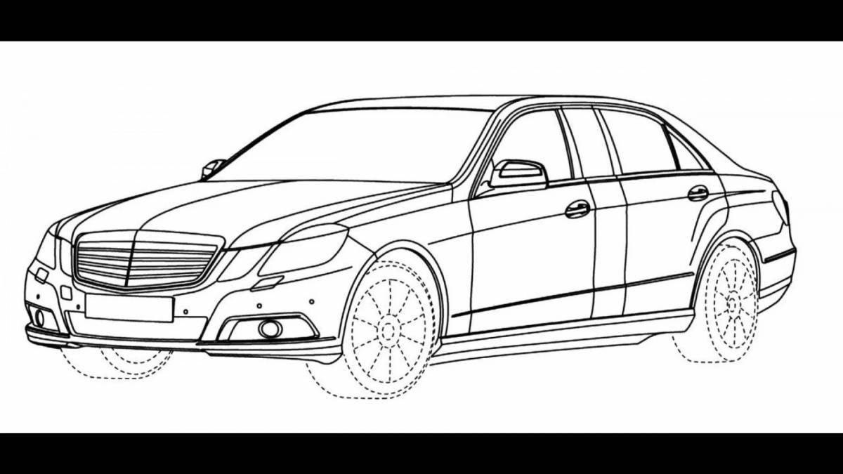 Coloring page charming mercedes e200