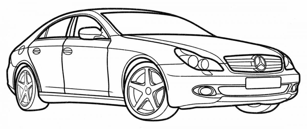 Cute mercedes e200 coloring book