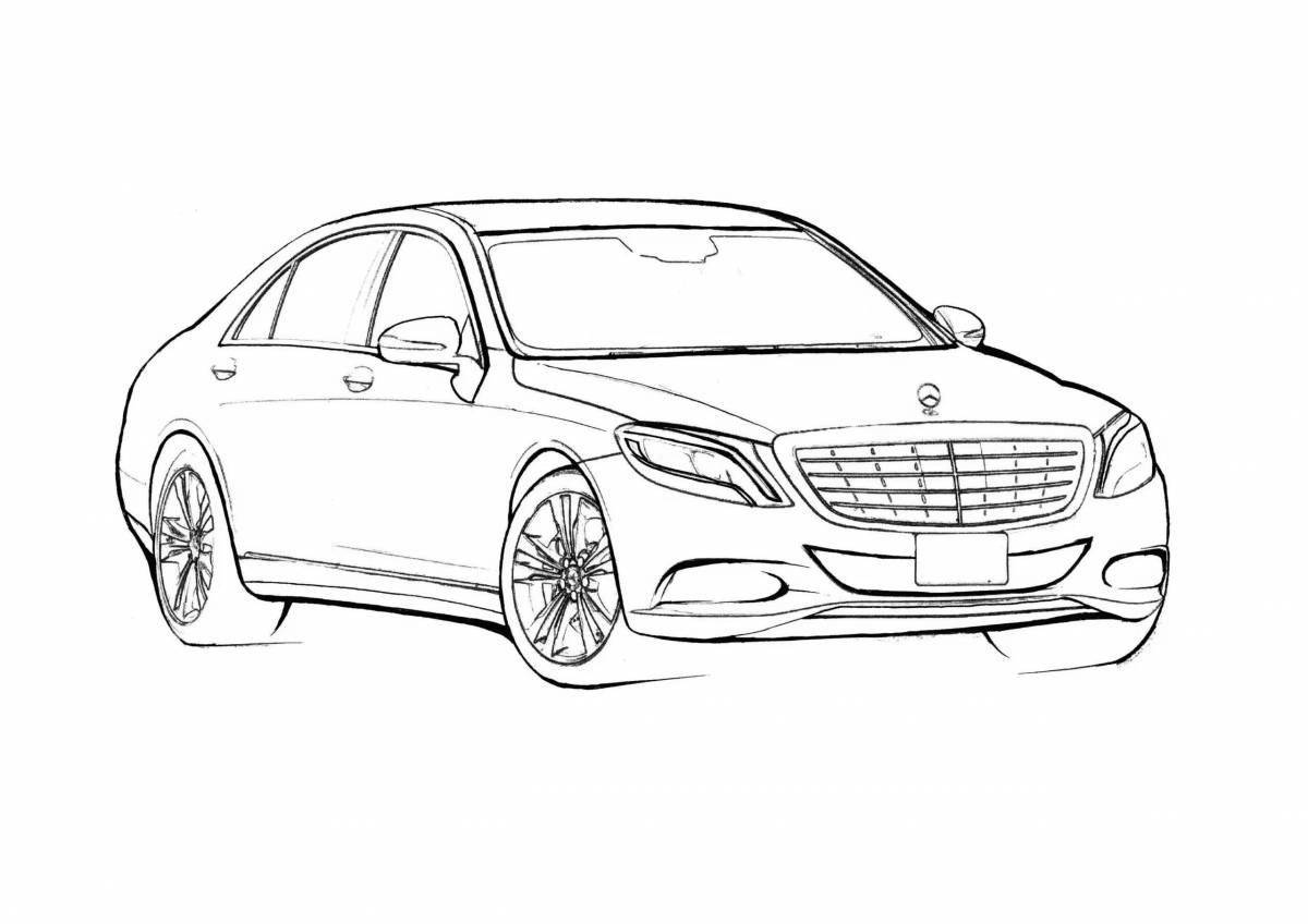 Изысканный mercedes e200 раскраска