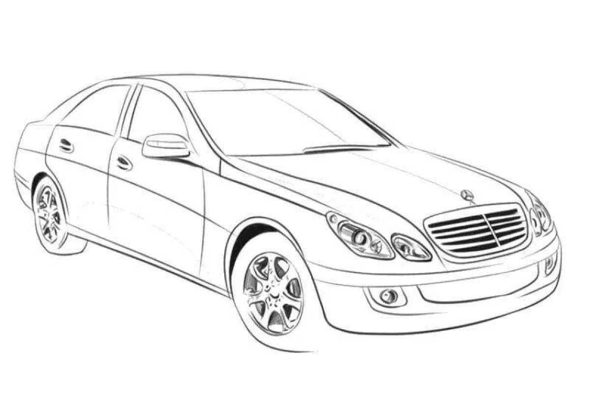 Изысканная раскраска mercedes e200