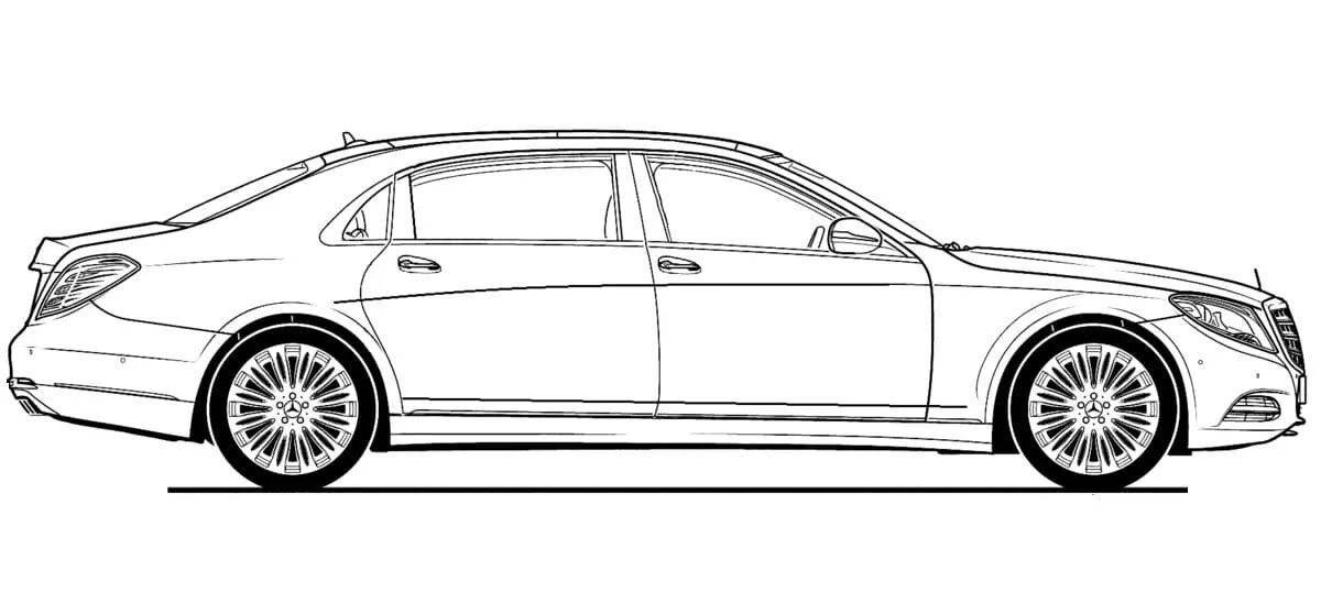 Fashionable mercedes e200 coloring book