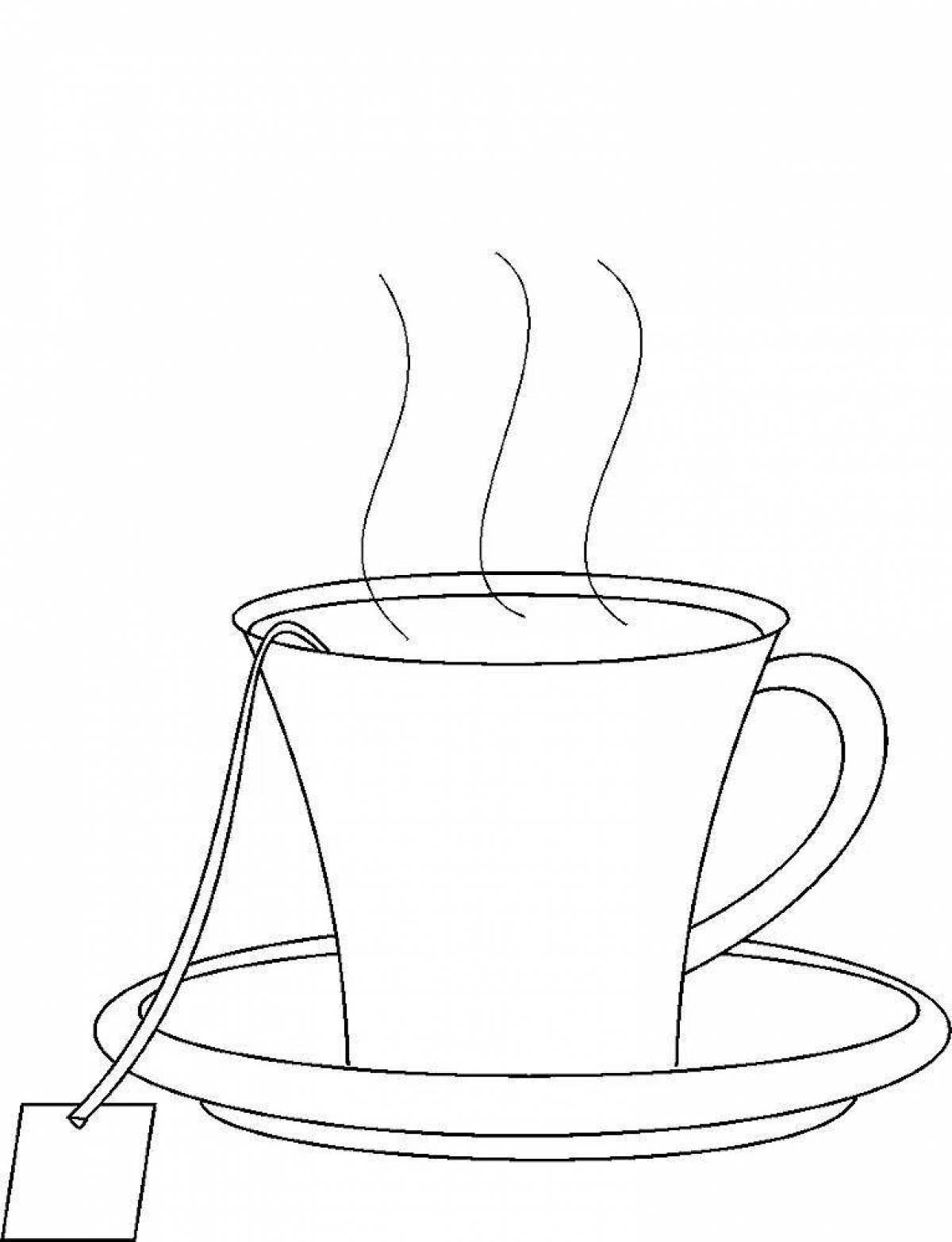 Gourmet tea cup coloring page