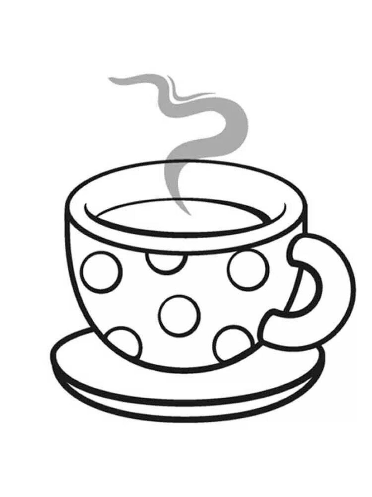 Awesome cup of tea coloring page
