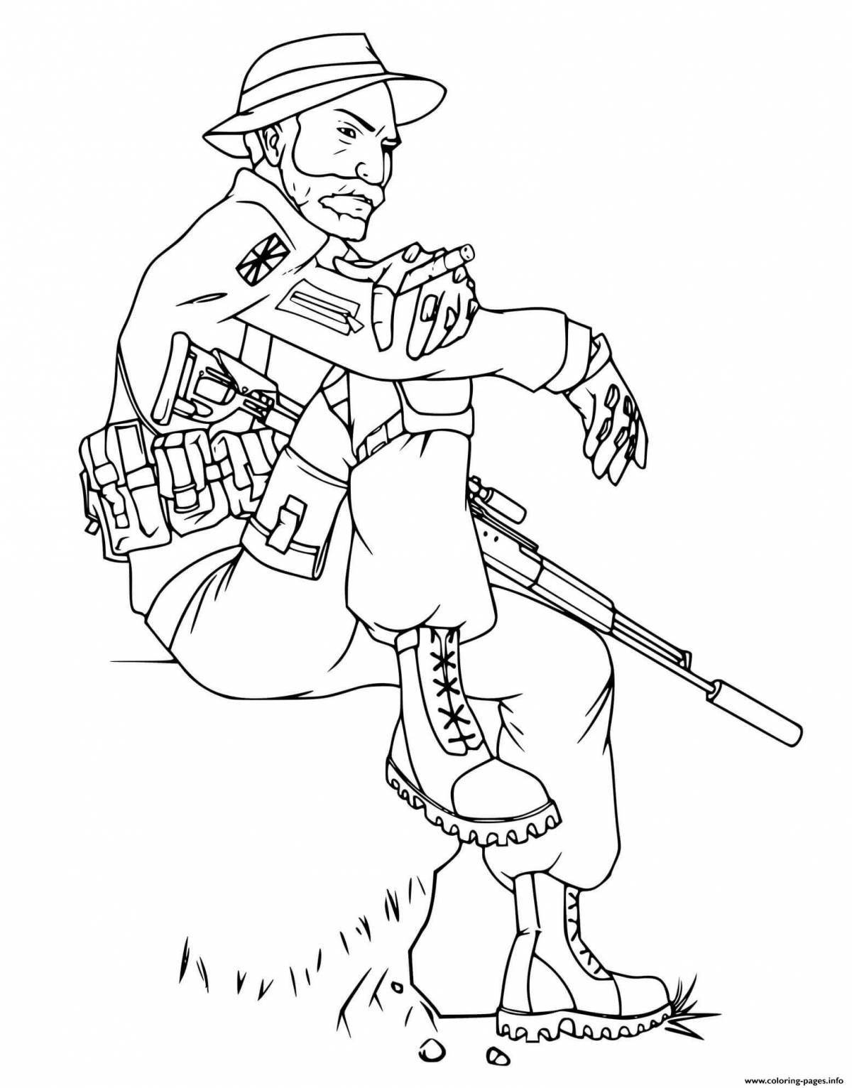 Coloring page strating feces duty