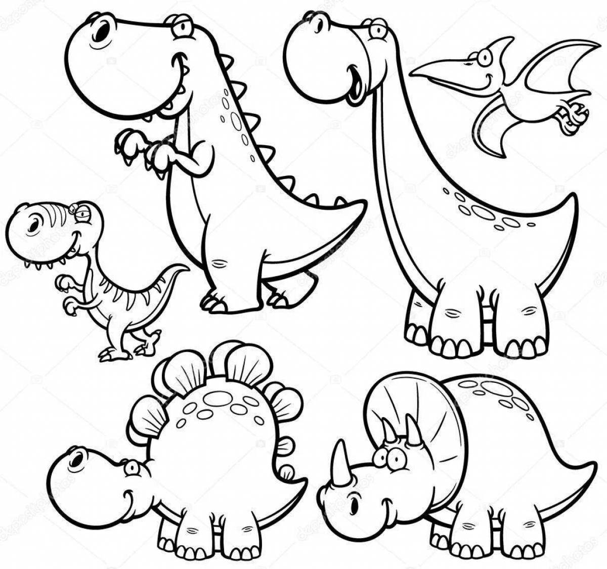 Dinosaurs playful coloring book