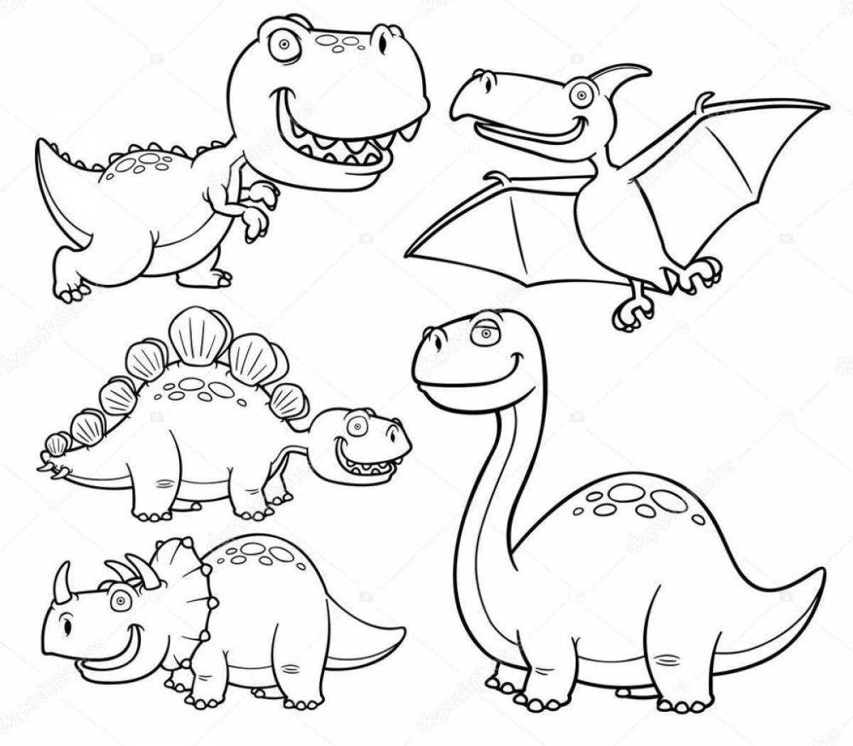 Adorable dinosaur coloring book