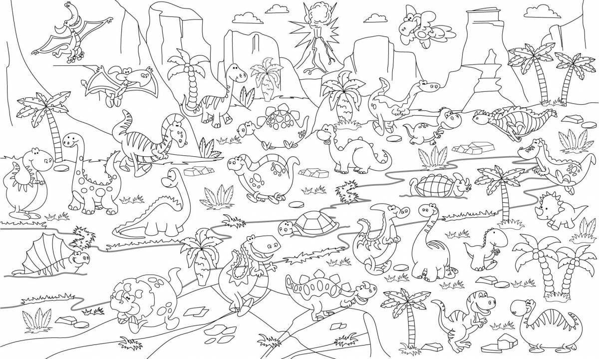 Bright dinosaur coloring pages