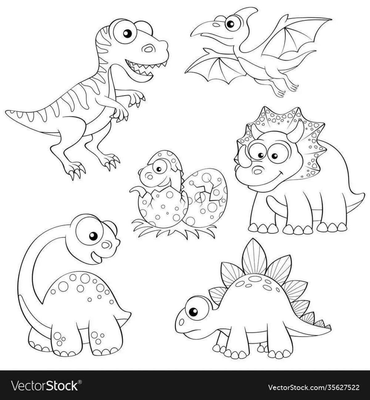 Fancy dinosaur coloring pages