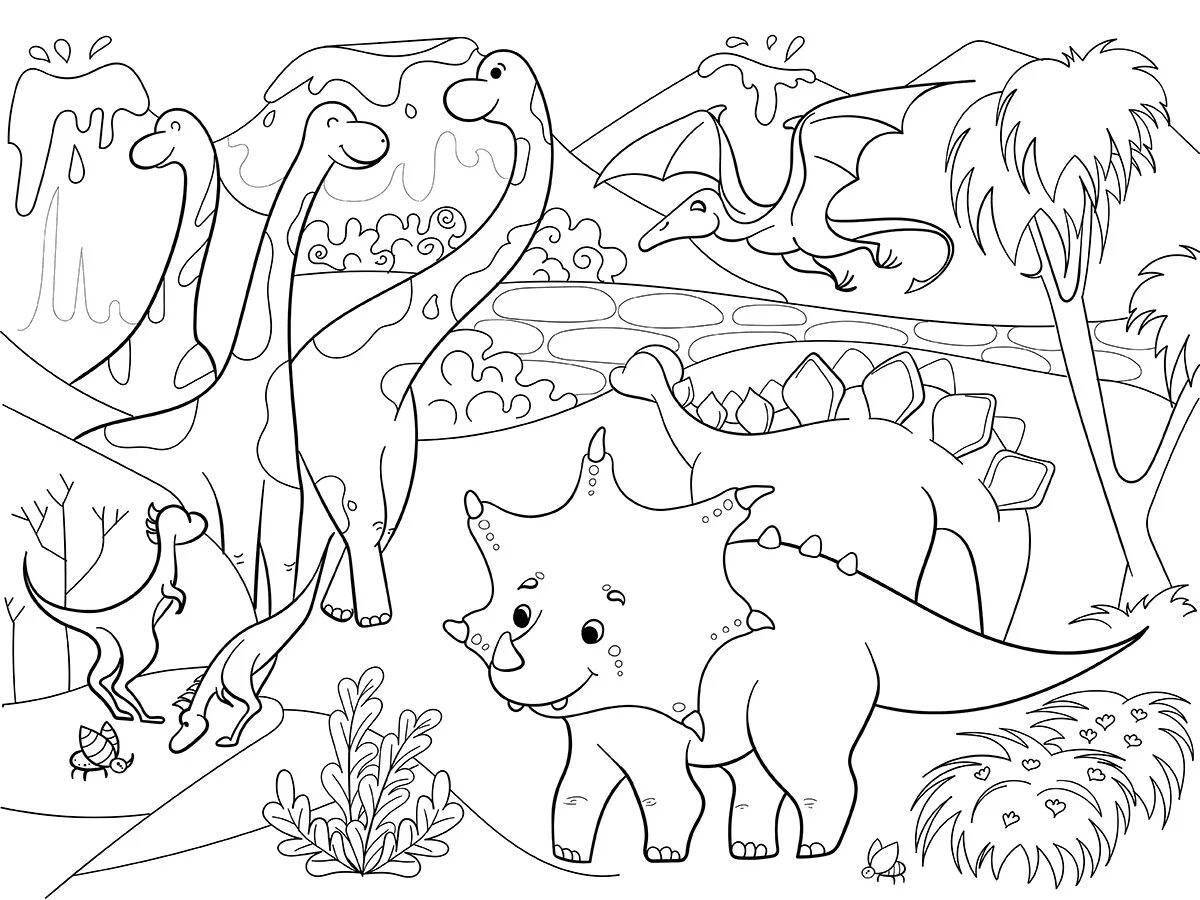 Detailed coloring dinosaurs