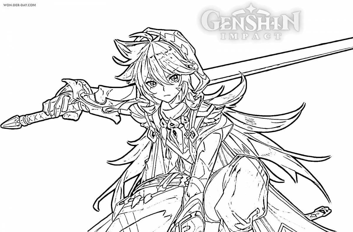 Color-luminous jun li coloring page