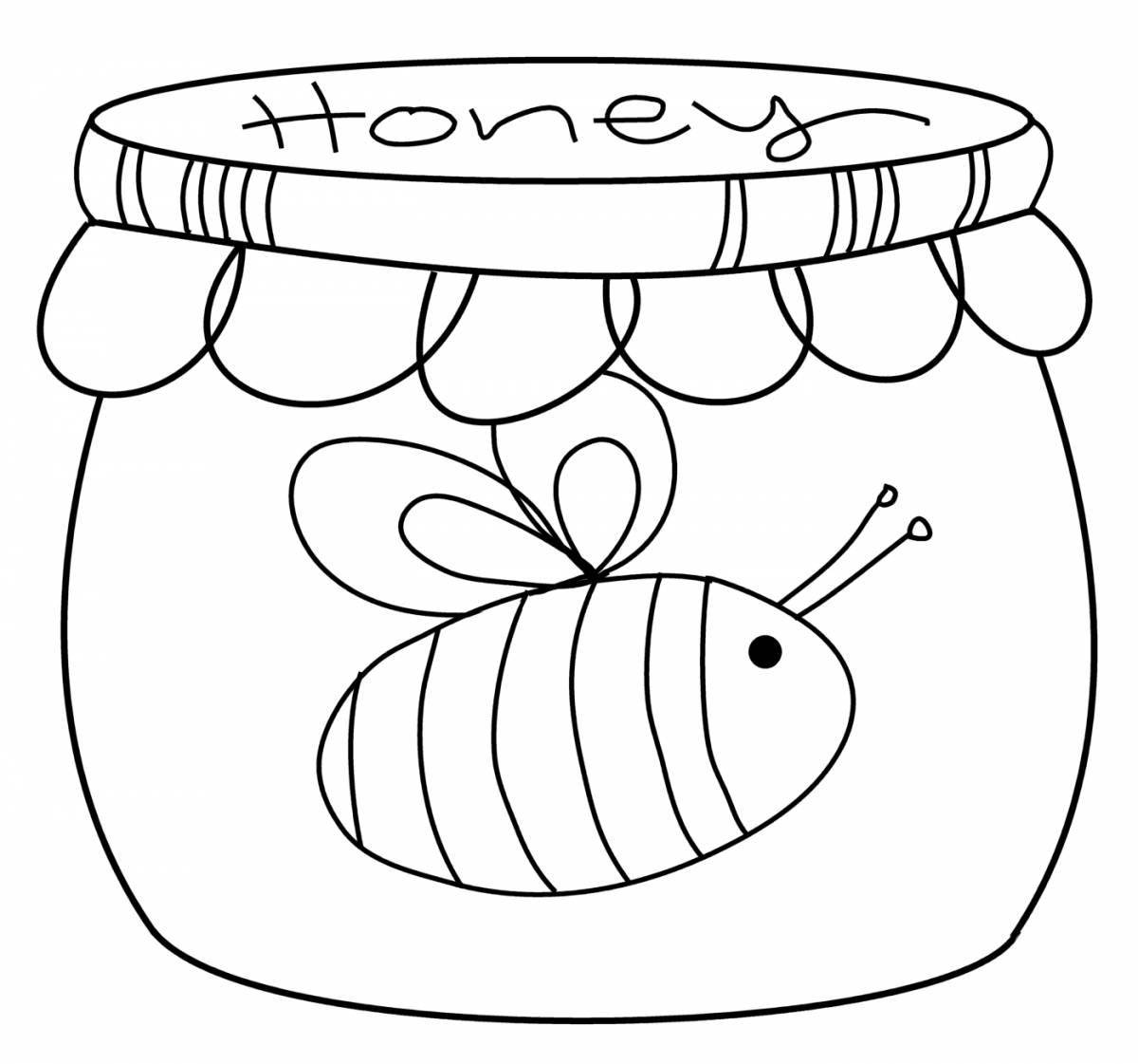 Coloring sunny barrel of honey