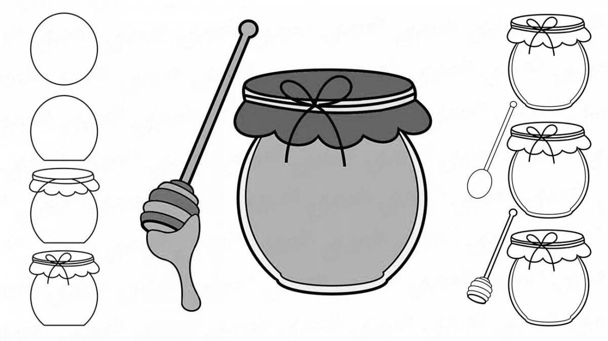 Adorable barrel of honey coloring page