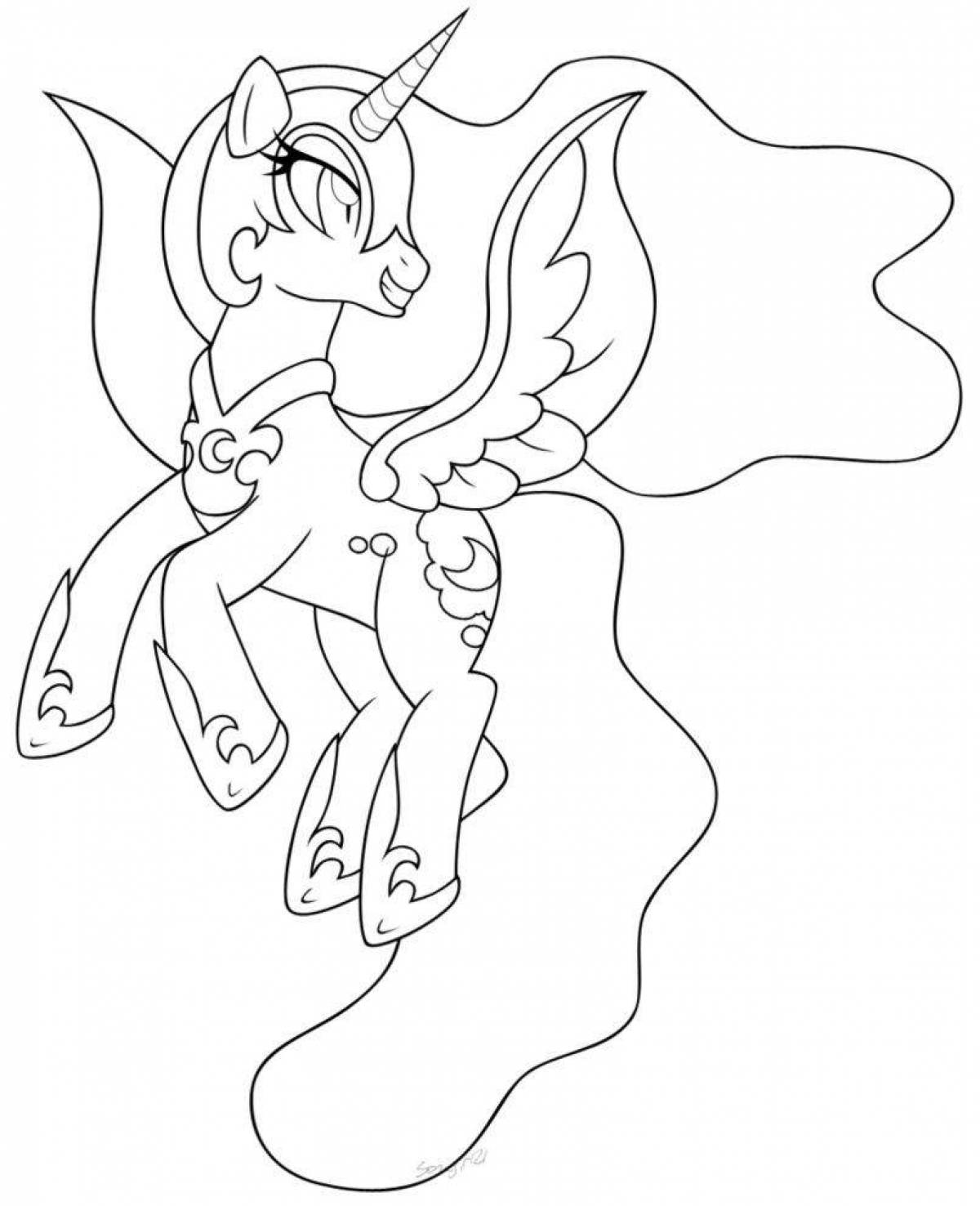 Sparkly nightmare moon coloring page