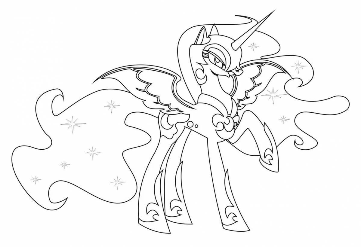 Luxurious nightmare moon coloring page