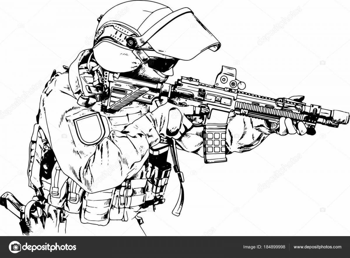 Coloring page dazzling army special forces