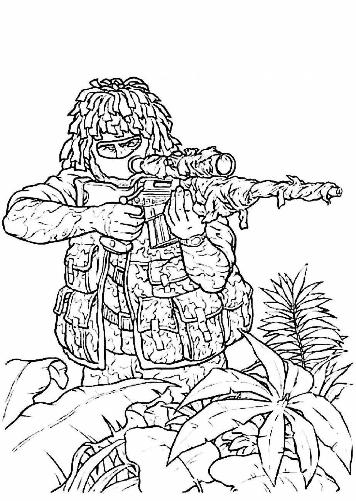 Impressive army special forces coloring page