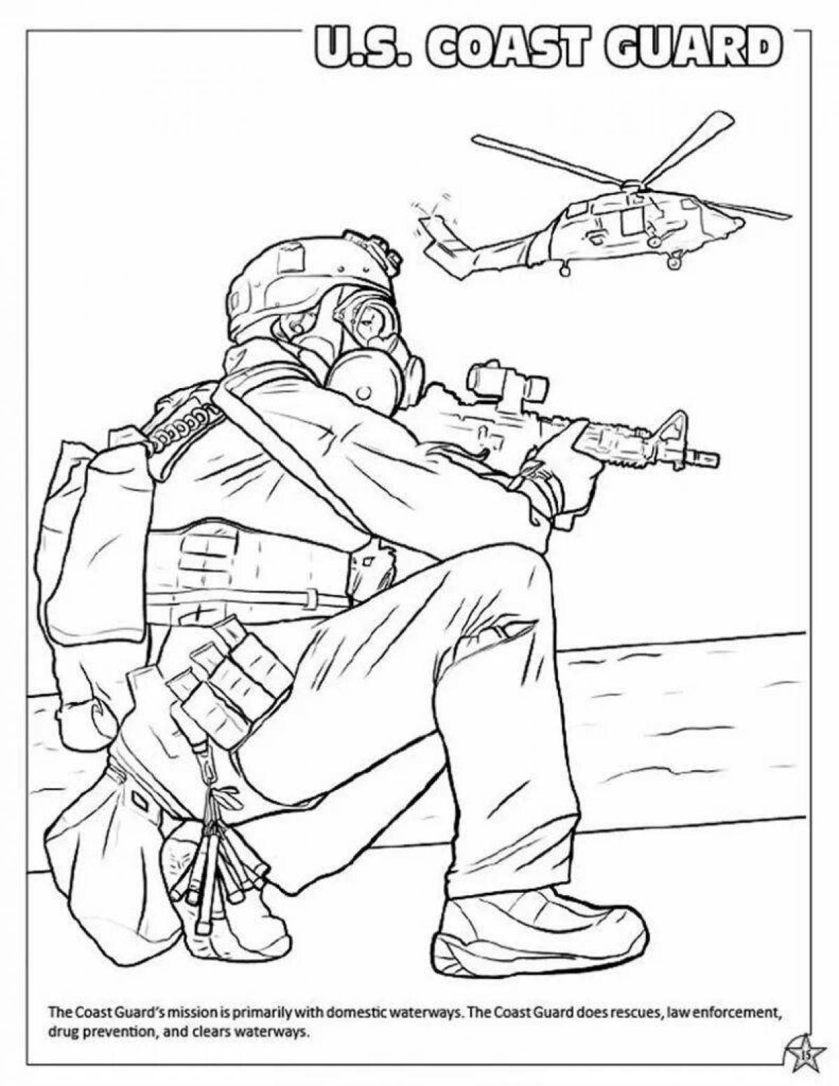 Shiny army special forces coloring page