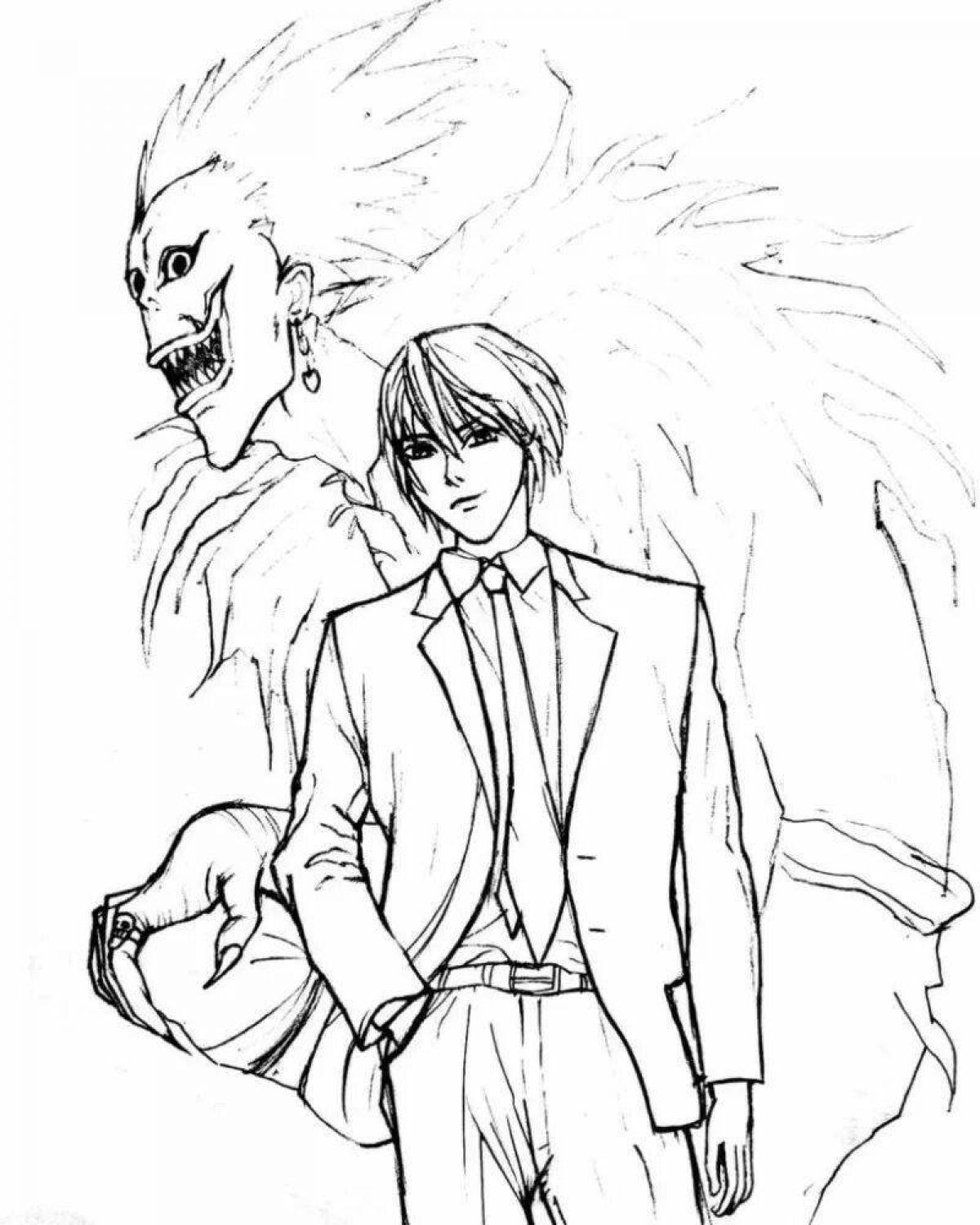 Charming yagami light coloring page