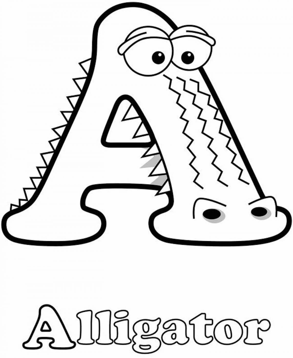 Animated coloring pages with funny letters