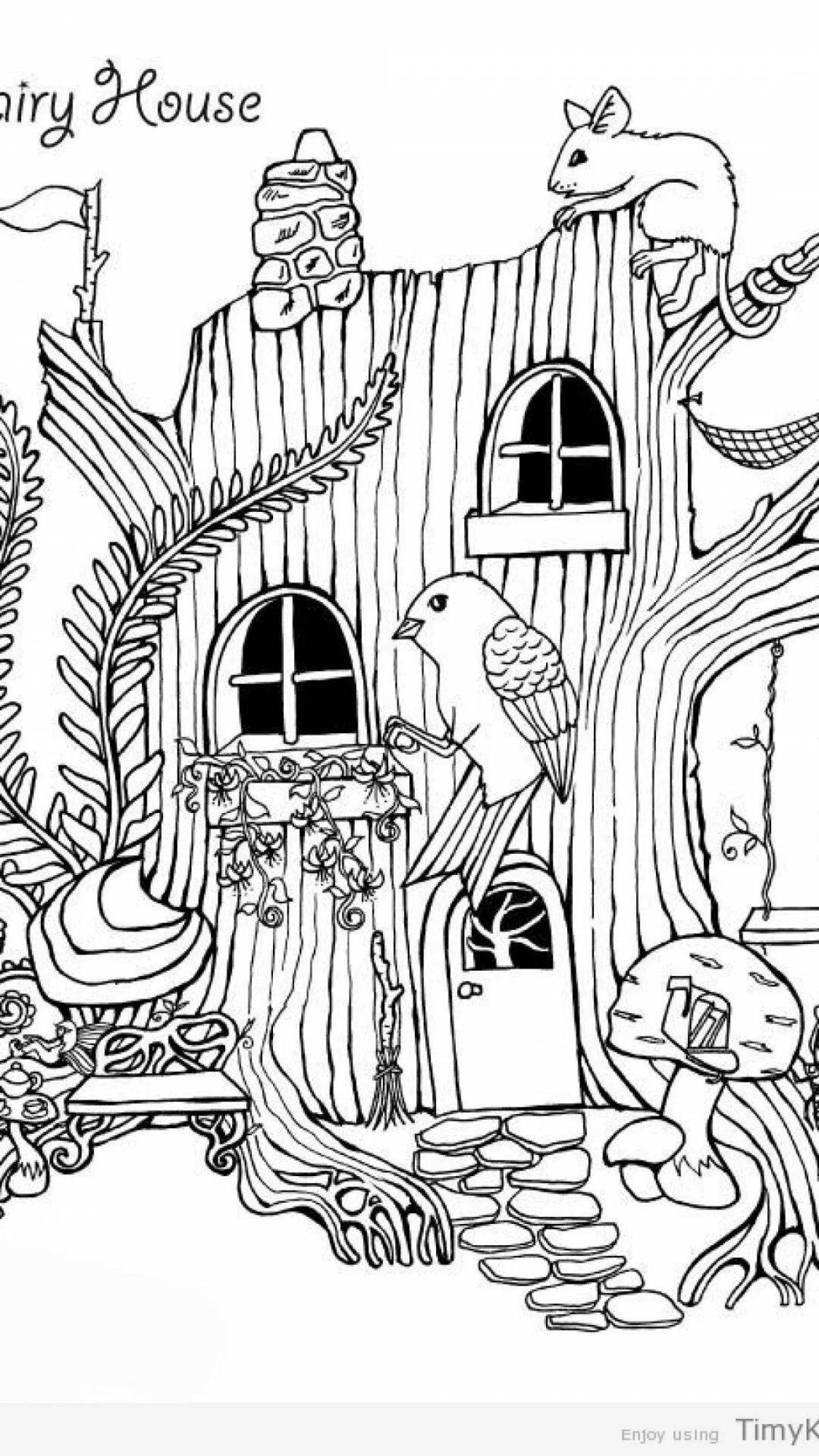 Fancy coloring fairy house